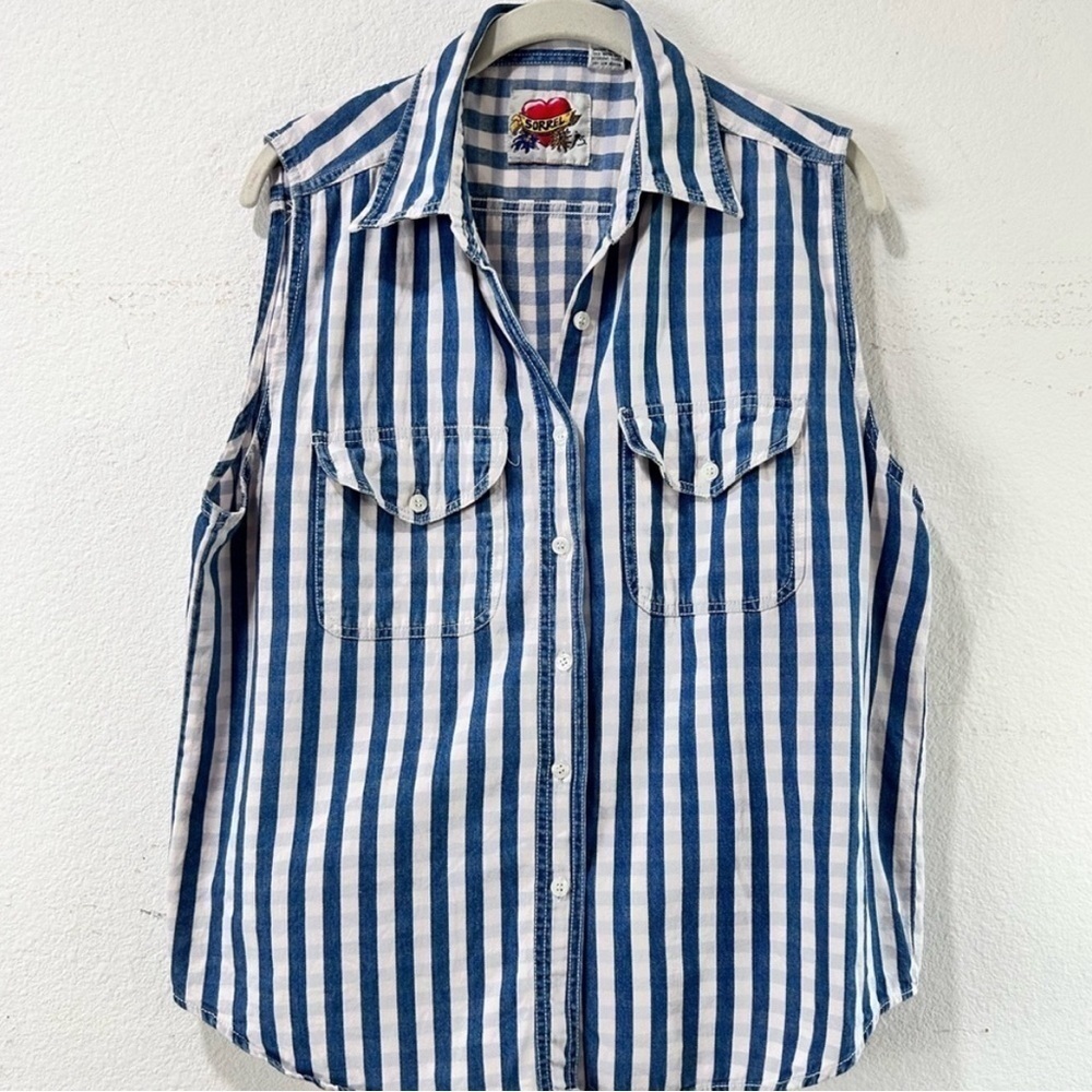 Sorrel button front sleeveless shirt size:L
